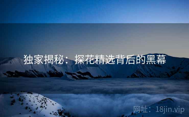 独家揭秘:探花精选背后的黑幕